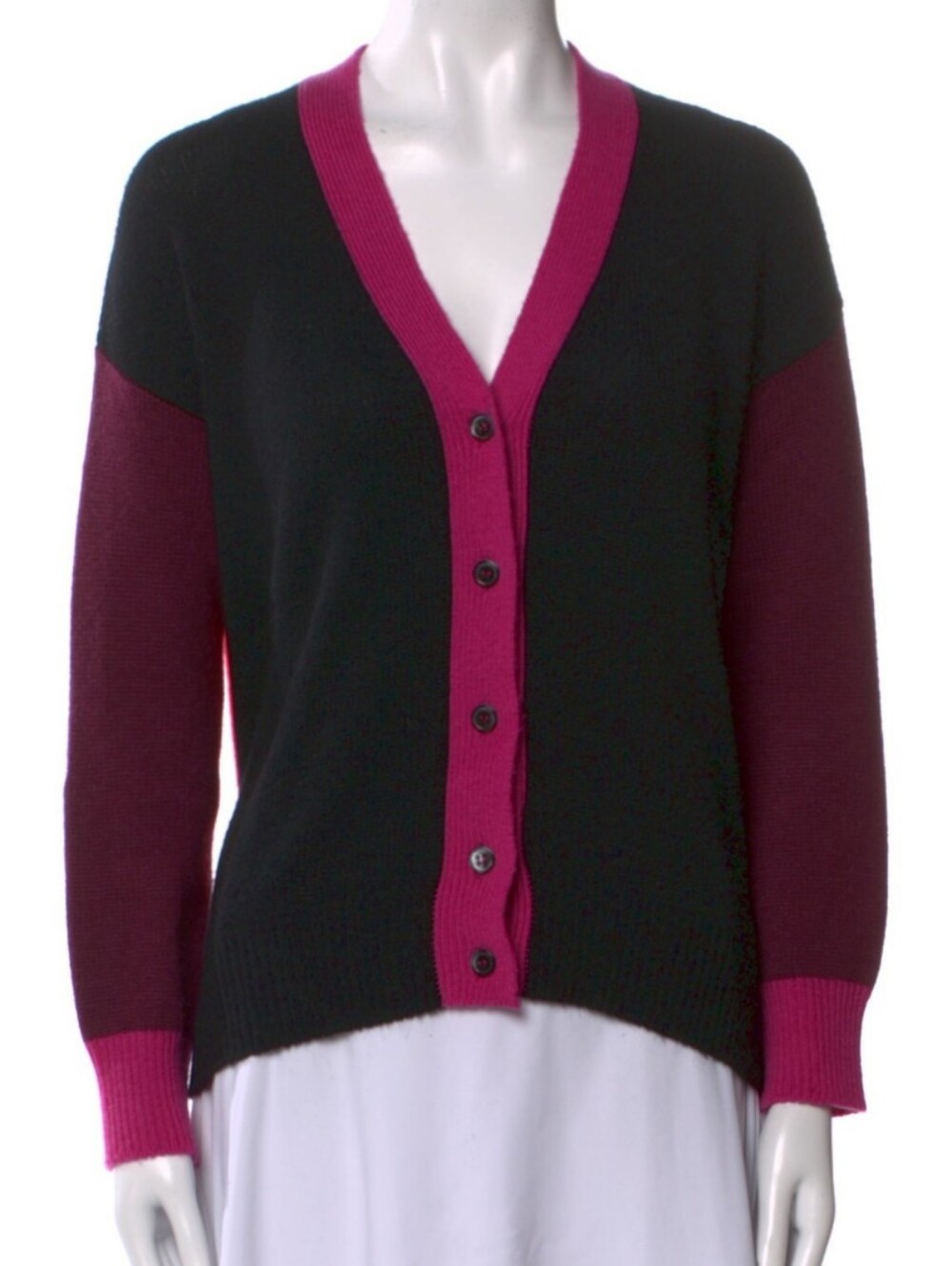 Marni Black & Multicolour Panelled Cashmere Sweater Womens 38/S Cardigan